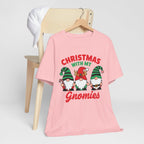 Christmas with My Gnomies Unisex Tee, Holiday Shirt, Christmas Gift, Gnome Tee, Festive Apparel, Cute Christmas T-Shirt