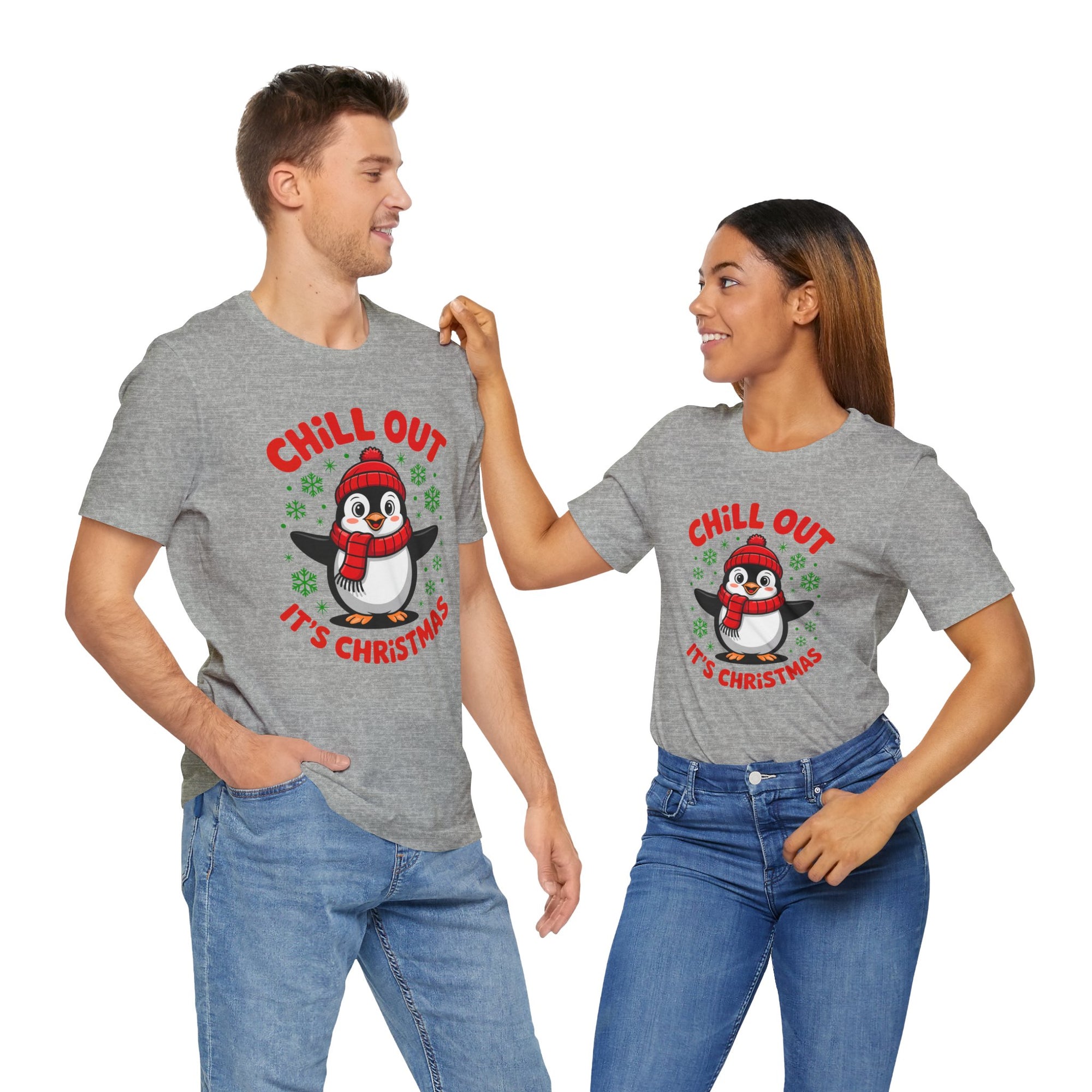 Christmas Penguin Tee | Chill Out It's Christmas, Unisex Holiday Shirt, Winter Apparel, Festive Gift, Cozy Christmas Tee