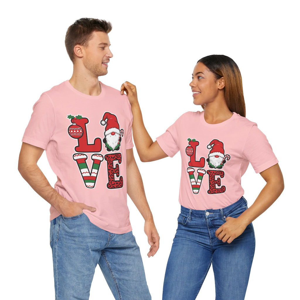 Christmas LOVE T-Shirt / Santa Gnome Holiday Graphic Tee