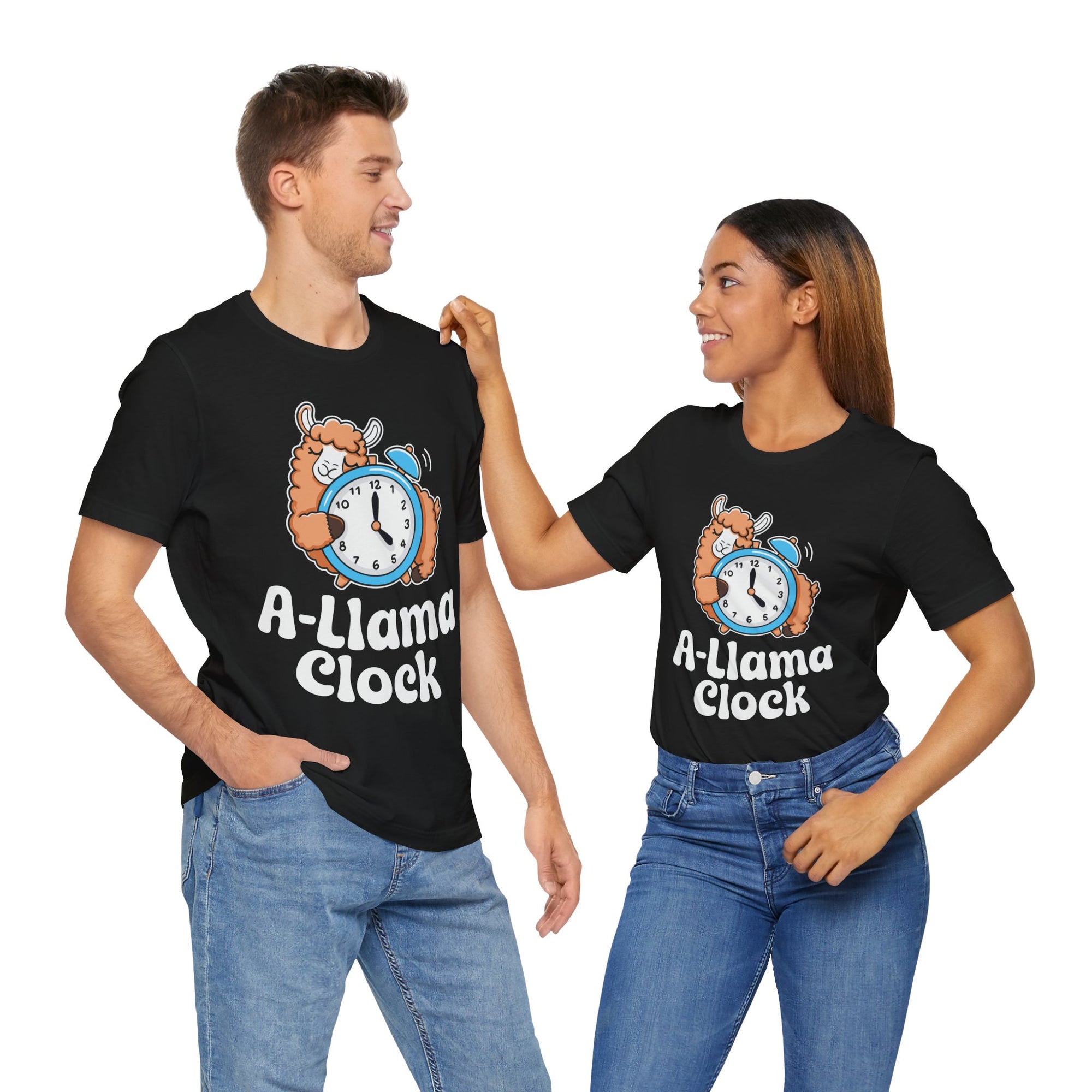 A‑Llama Clock Cute Graphic Tee — Funny Llama Alarm Clock T-Shirt