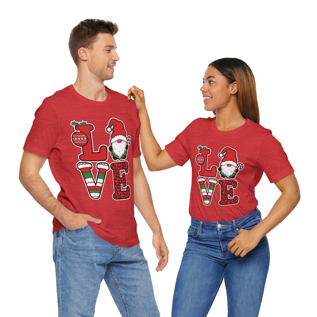 Christmas LOVE T-Shirt / Santa Gnome Holiday Graphic Tee