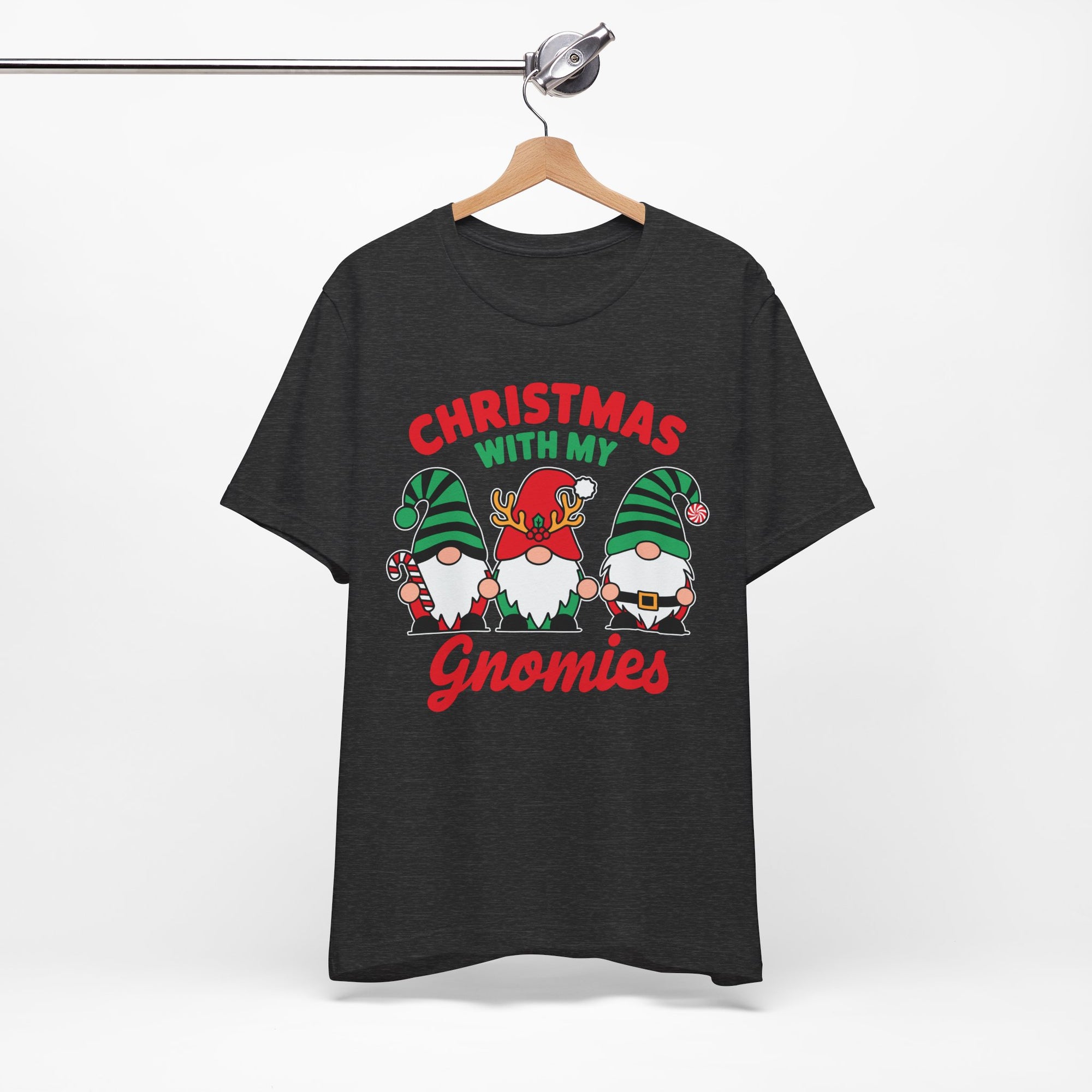 Christmas with My Gnomies Unisex Tee, Holiday Shirt, Christmas Gift, Gnome Tee, Festive Apparel, Cute Christmas T-Shirt
