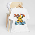 Funny Giraffe Busy Doing Nothing Lazy Animal Cartoon Design Unisex Jersey Short Sleeve Tee