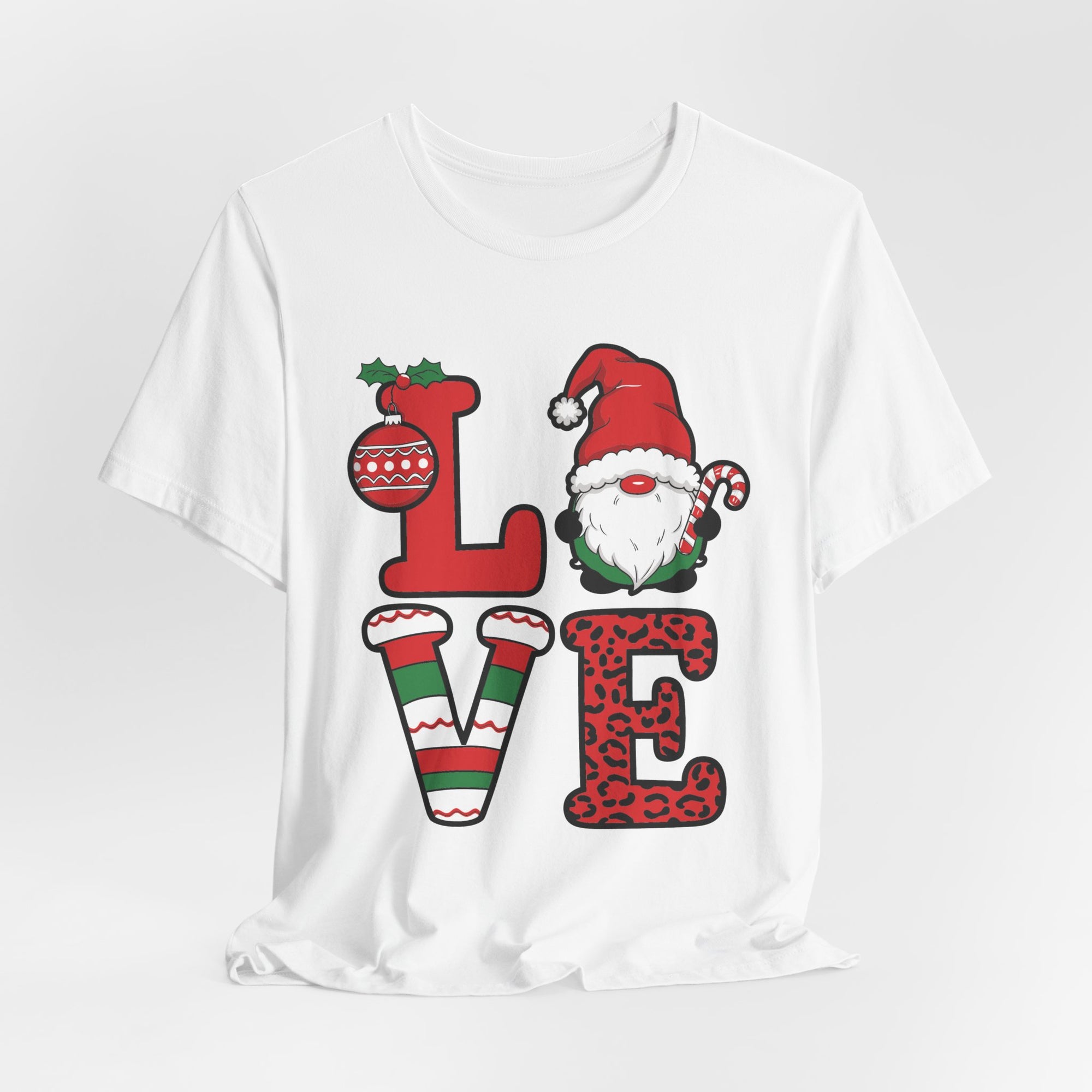 Christmas LOVE T-Shirt / Santa Gnome Holiday Graphic Tee