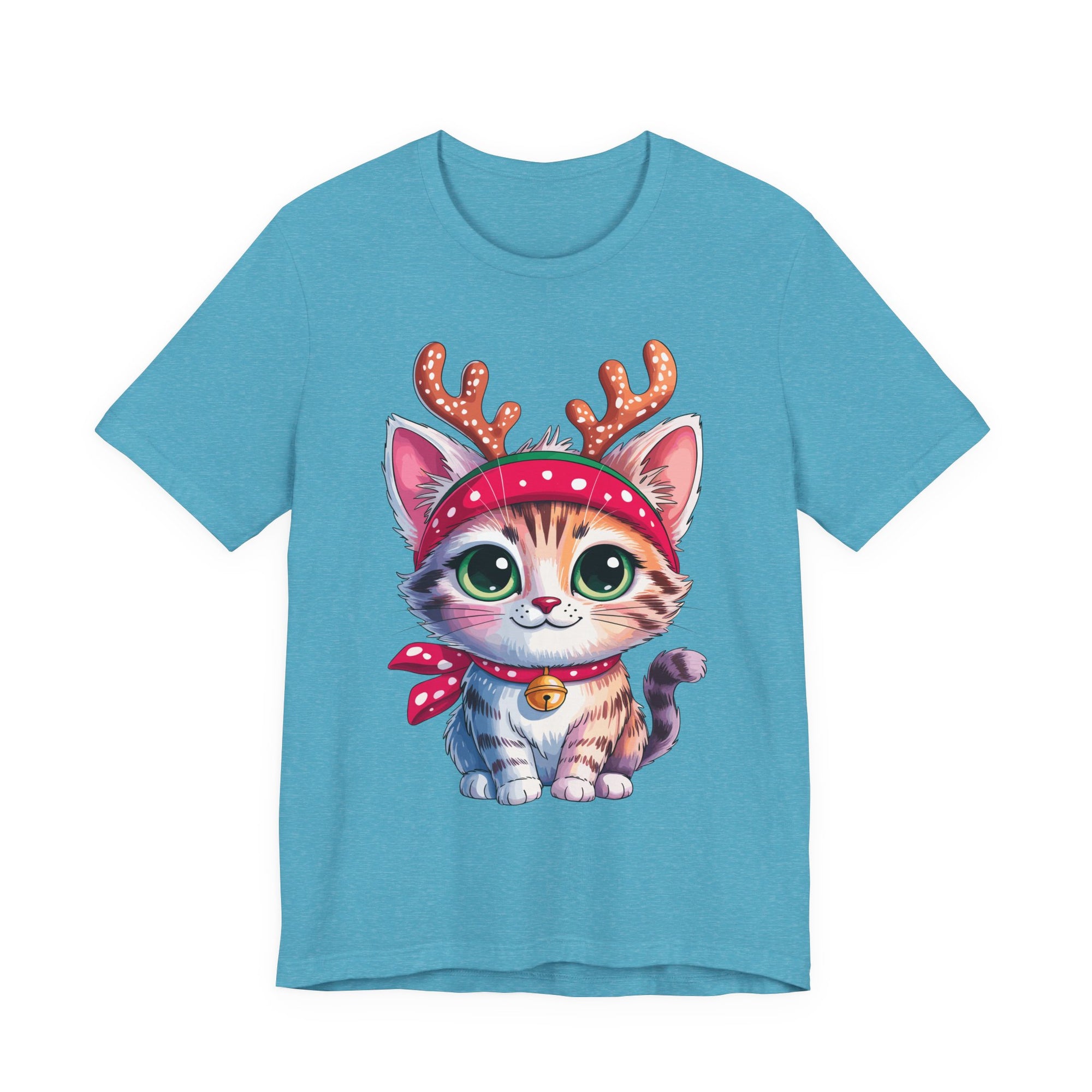 Cute Cat Holiday Tee Shirt, Unisex Cat Lover Gift, Christmas T-Shirt, Animal Graphic Tee, Fun Holiday Apparel
