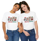 Meowy Catmas Short Sleeve Tee - Festive Cat Christmas T-Shirt