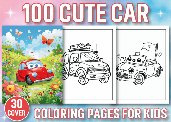 Cute Car Coloring Book for Kids