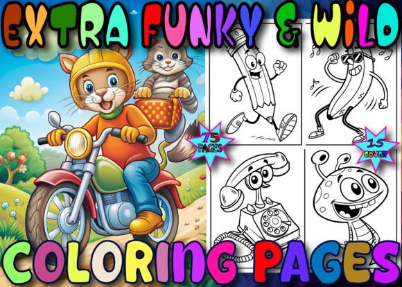 Extra Funky and Wild Coloring Pages