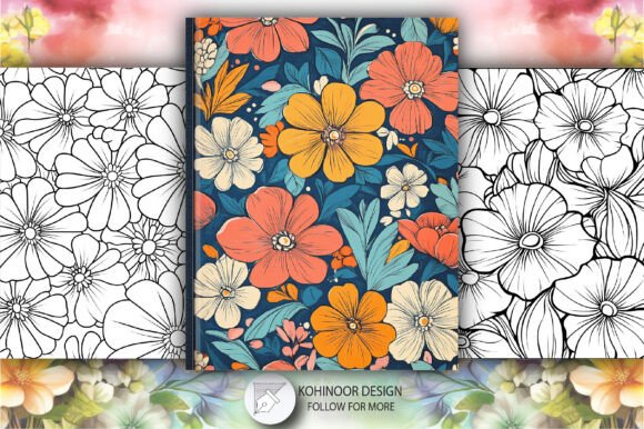 Flower Background Coloring Book Pages