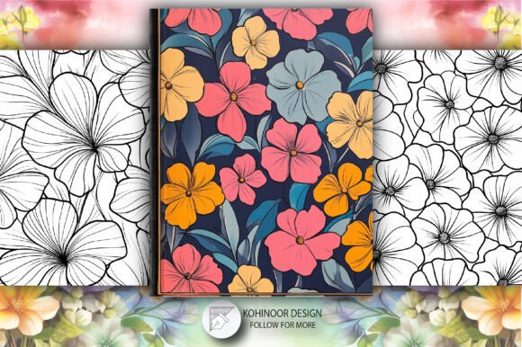 Flower Background Coloring Book Pages