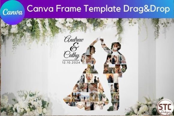 Wedding Couple Photo Collage Canva Frame