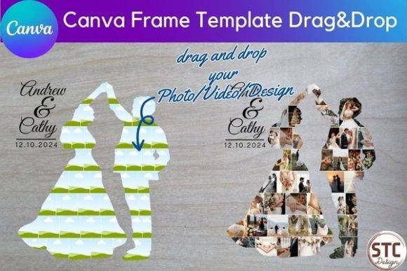 Wedding Couple Photo Collage Canva Frame