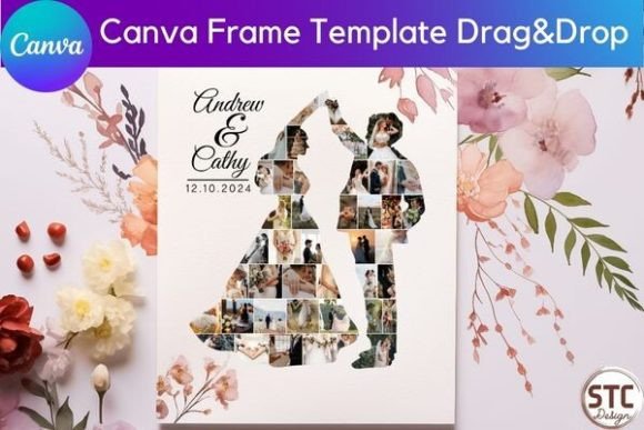 Wedding Couple Photo Collage Canva Frame