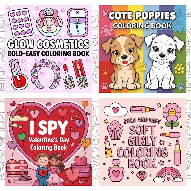 MEGA Coloring Book 3500+ Pages Bundle, 50 Coloring Book, Girl Moments, Pdf