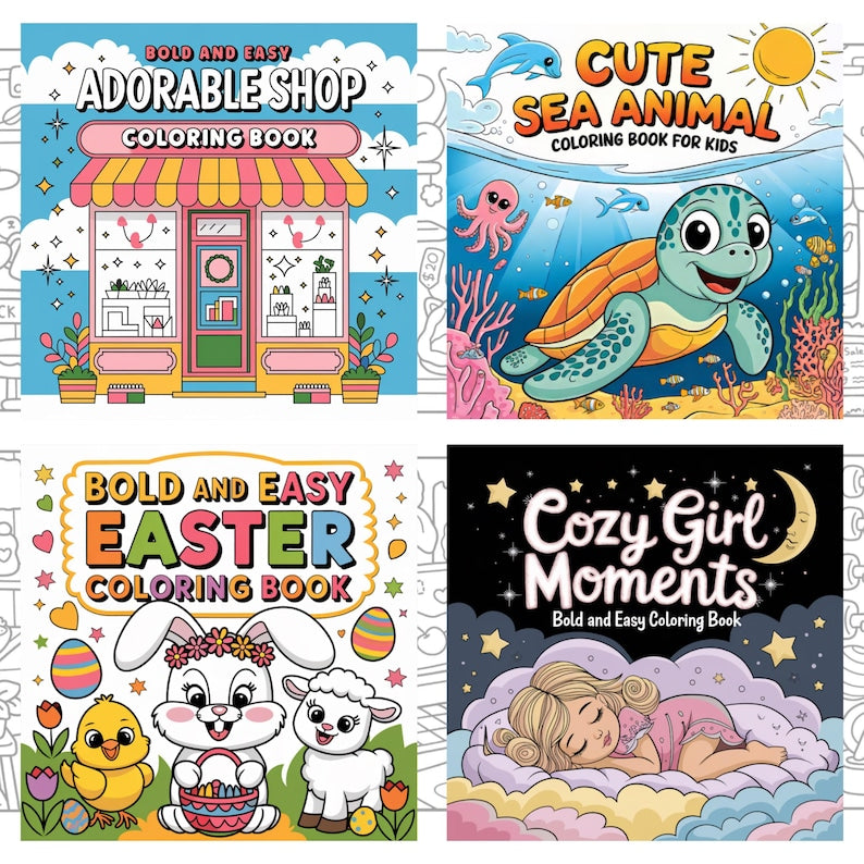 MEGA Coloring Book 3500+ Pages Bundle, 50 Coloring Book, Girl Moments, Pdf