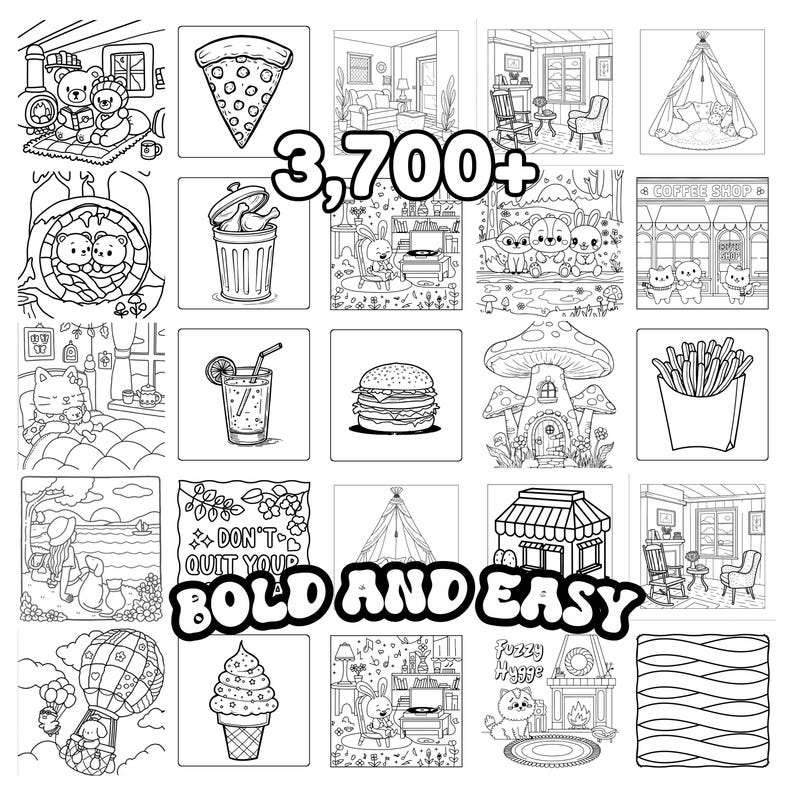 MEGA Coloring Book 3500+ Pages Bundle, 50 Coloring Book, Girl Moments, Pdf