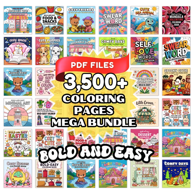 MEGA Coloring Book 3500+ Pages Bundle, 50 Coloring Book, Girl Moments, Pdf